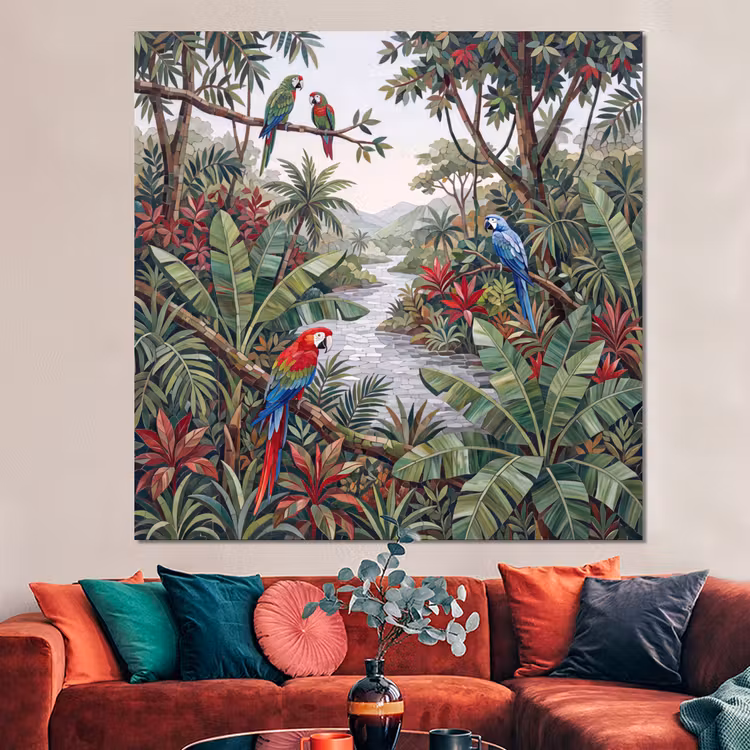 Forex - Vogel - Jungle - Natuur - Mozaïek - Groen — 3