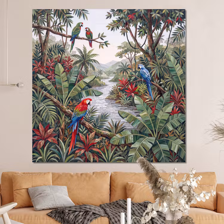 Forex - Vogel - Jungle - Natuur - Mozaïek - Groen — 4