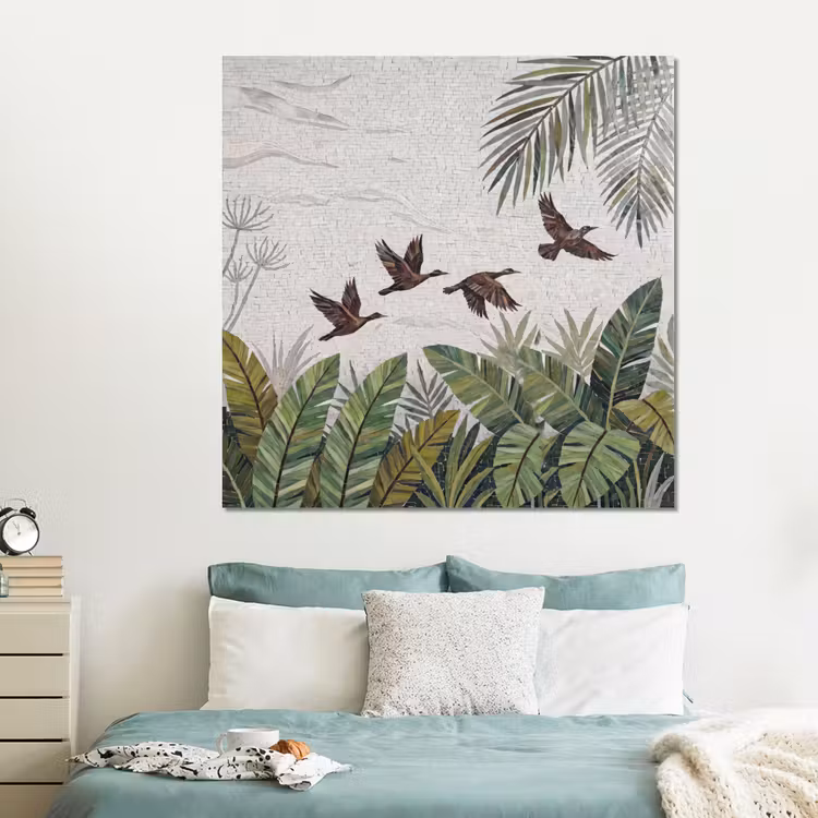Forex - Vogel - Vliegend - Tropisch - Mozaïek - Groen — 2