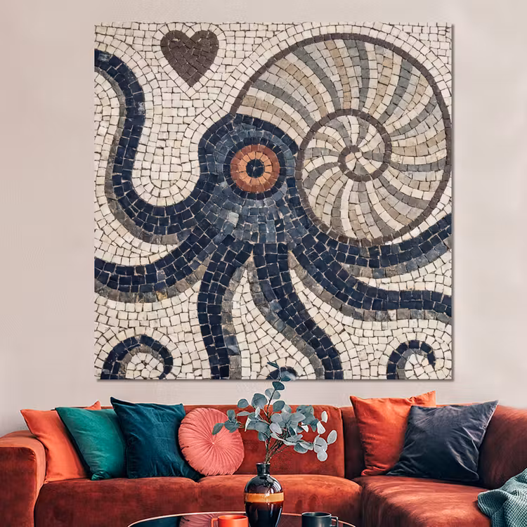 Forex - Zeeleven - Mozaïek - Kunst - Vintage - Beige — 3