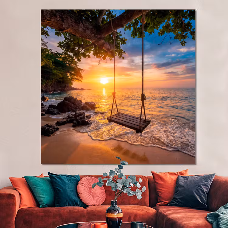 Forex - Schommel - Strand - Zonsondergang - Natuur - Oranje — 3