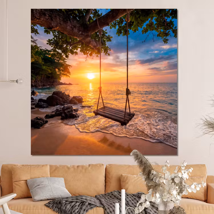 Forex - Schommel - Strand - Zonsondergang - Natuur - Oranje — 4