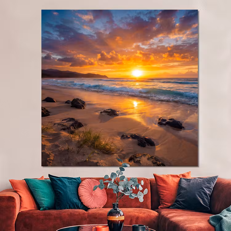 Forex - Strand - Zonsondergang - Golven - Natuur - Oranje — 3