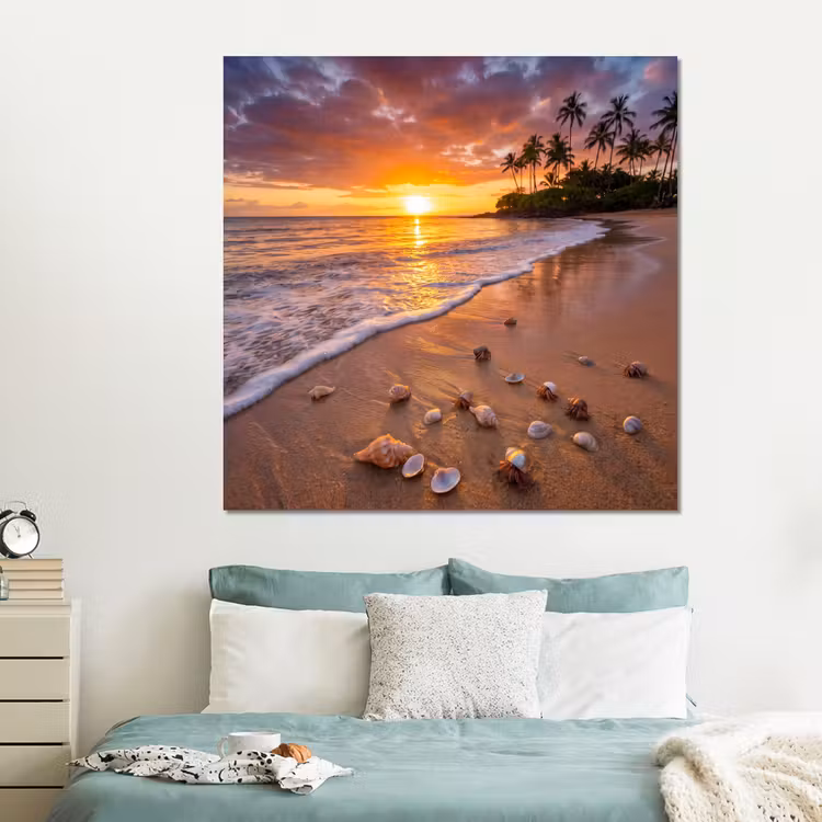 Forex - Strand - Zonsondergang - Palmbomen - Natuur - Oranje — 2
