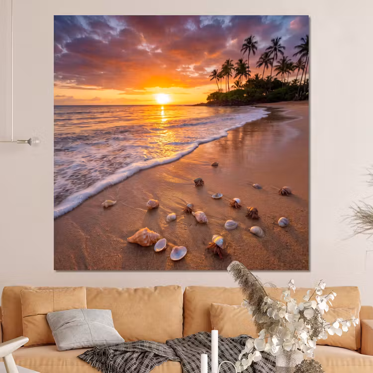 Forex - Strand - Zonsondergang - Palmbomen - Natuur - Oranje — 4