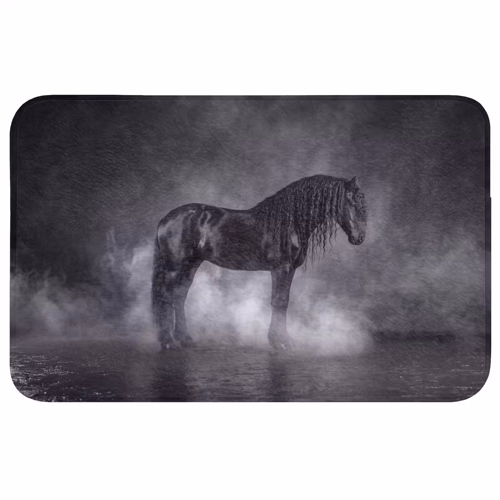 Badmat - Paard - Magisch - Zwart — 1