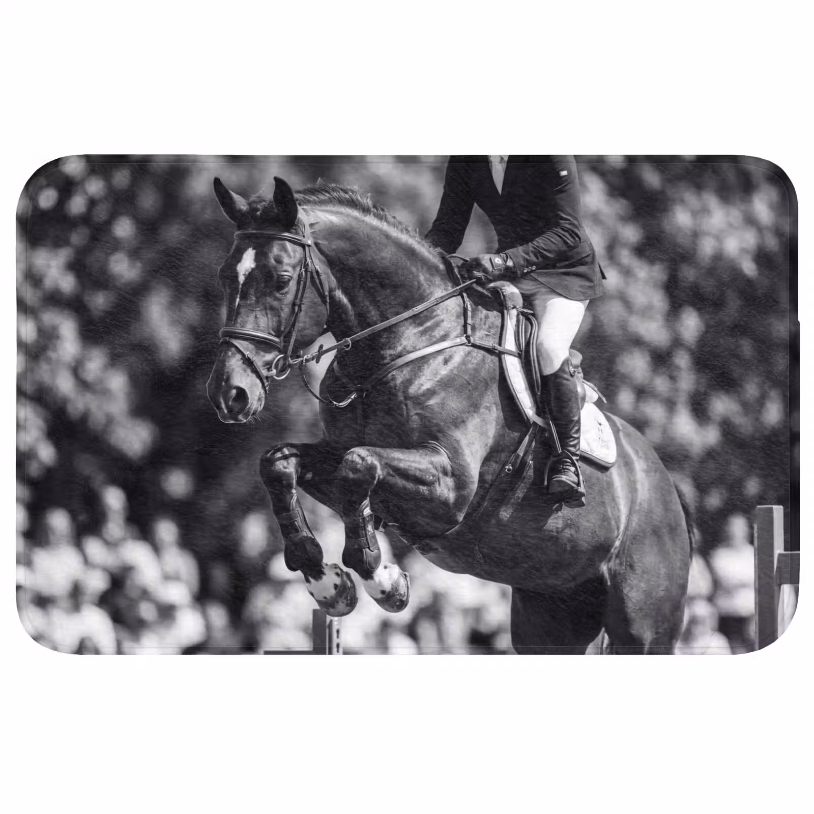 Badmat - Springen - Paard - Zwart - Wit — 1