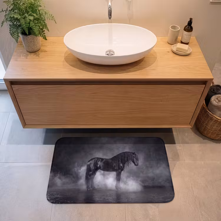 Badmat - Paard - Magisch - Zwart — 2