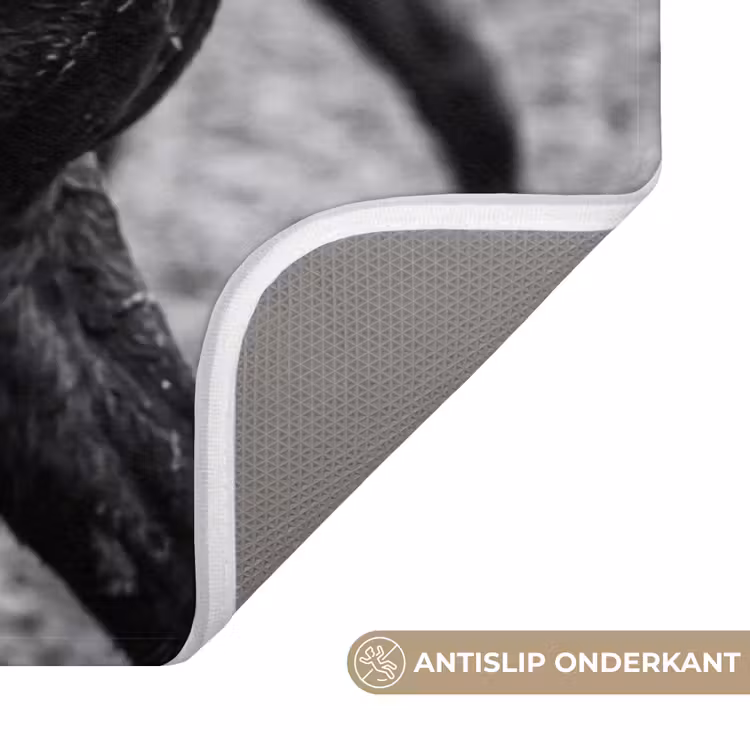 Badmat - Paard - Sport - Zwart - Wit — 3