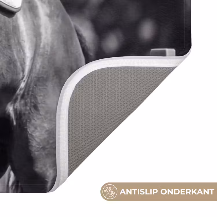Badmat - Springen - Paard - Zwart - Wit — 3