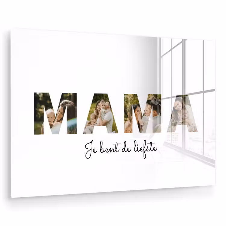 Gepersonaliseerd glas schilderij - Mama - Lettercollage — 1