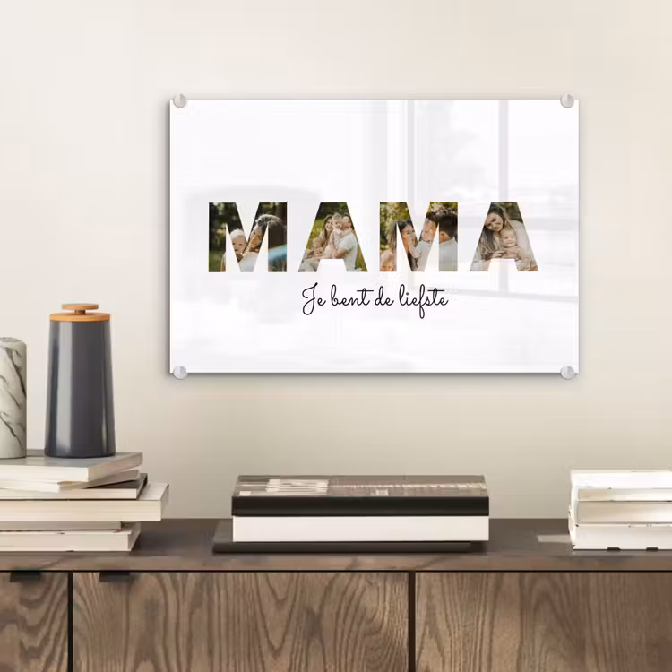 Gepersonaliseerd glas schilderij - Mama - Lettercollage — 2