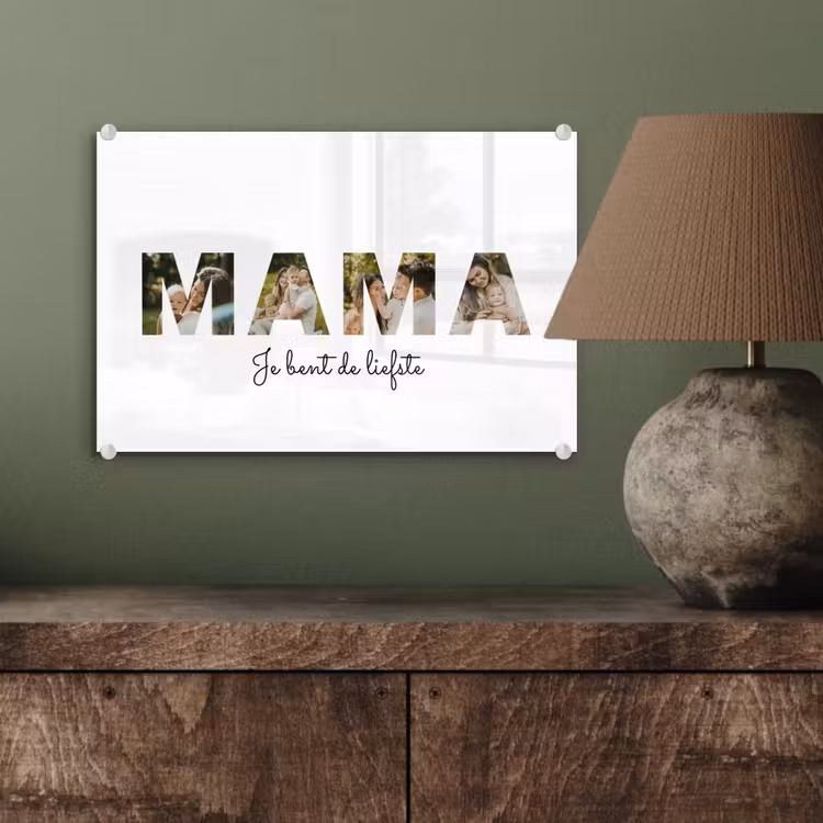 Gepersonaliseerd glas schilderij - Mama - Lettercollage — 4