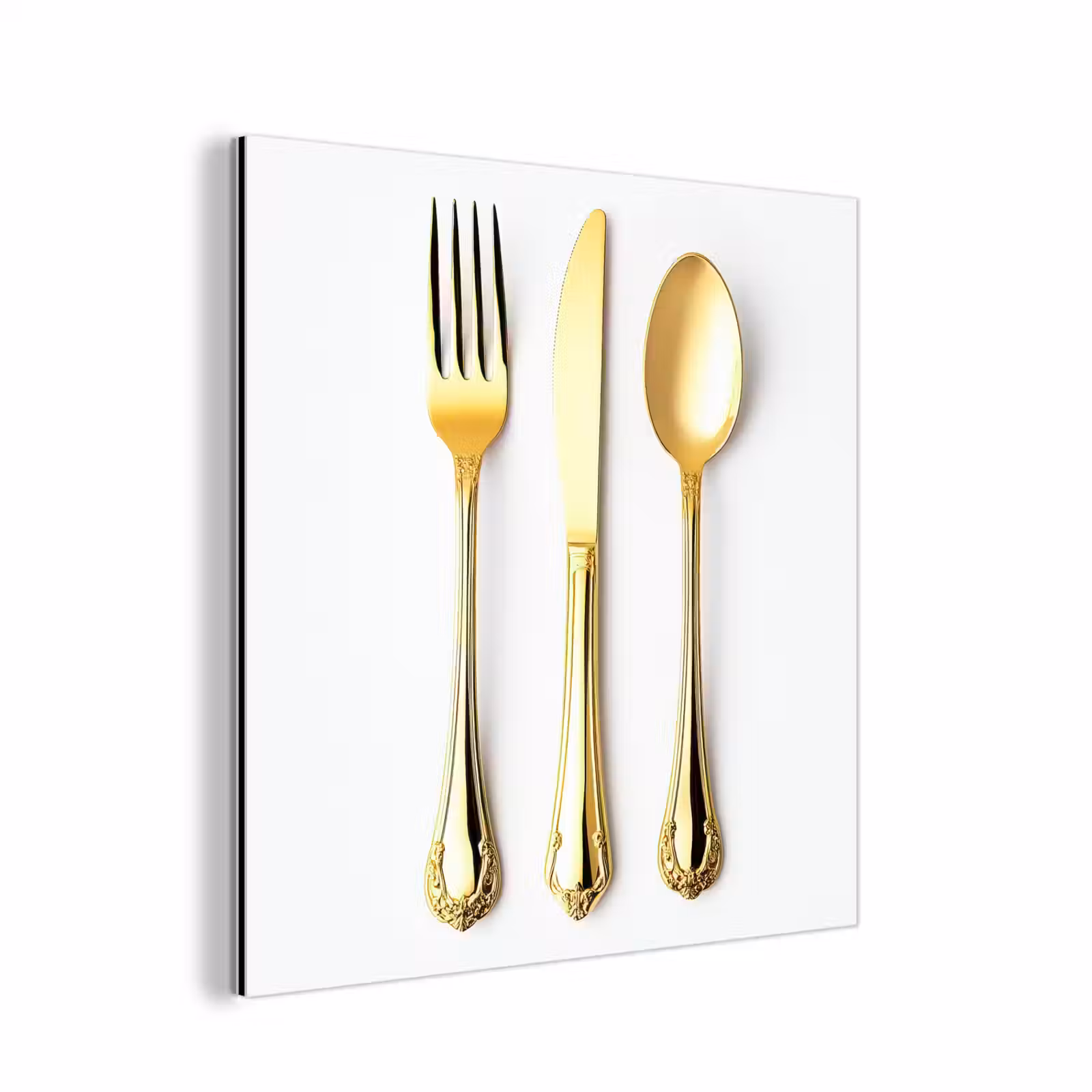 Aluminium schilderij - Bestek - Goud — 1