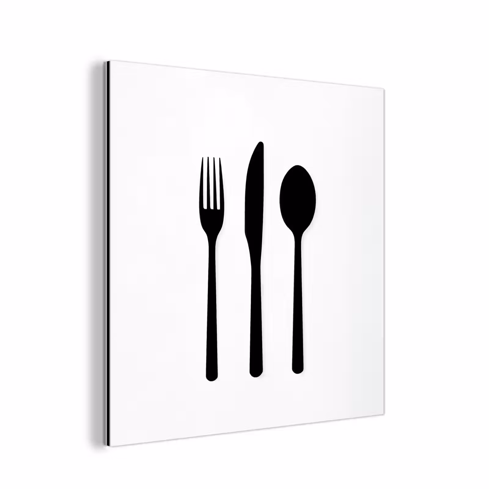 Aluminium schilderij - Bestek - Zwart - Simpel — 1