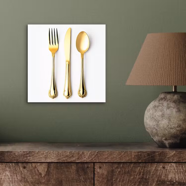 Aluminium schilderij - Bestek - Goud — 3