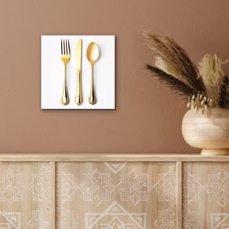 Aluminium schilderij - Bestek - Goud — 5
