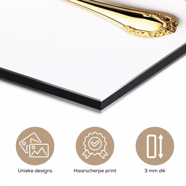 Aluminium schilderij - Bestek - Goud — 7