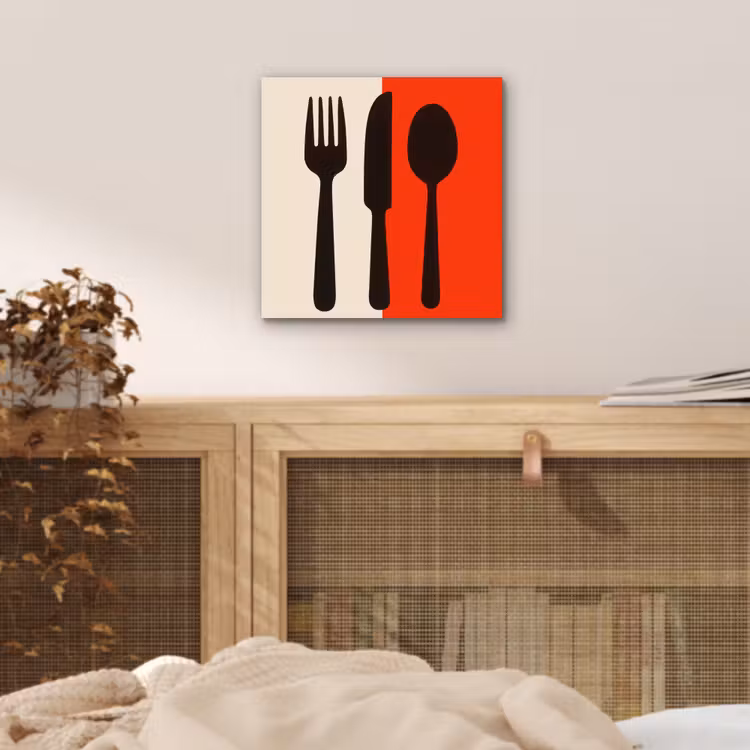 Aluminium schilderij - Bestek - Rood - Wit — 4