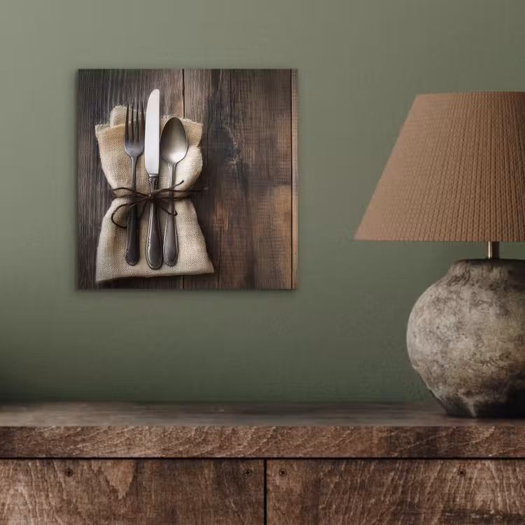 Aluminium schilderij - Bestek - Strikje - Zilver — 3
