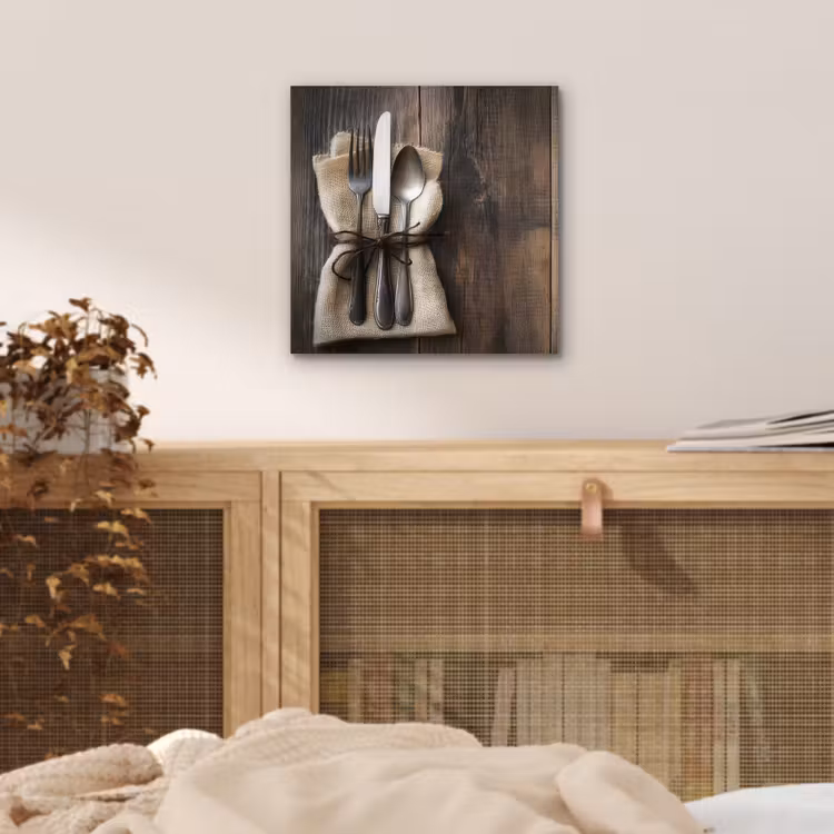 Aluminium schilderij - Bestek - Strikje - Zilver — 4