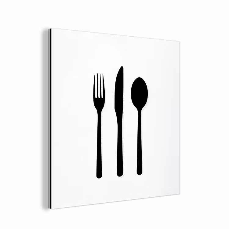 Aluminium schilderij - Bestek - Zwart - Simpel — 1