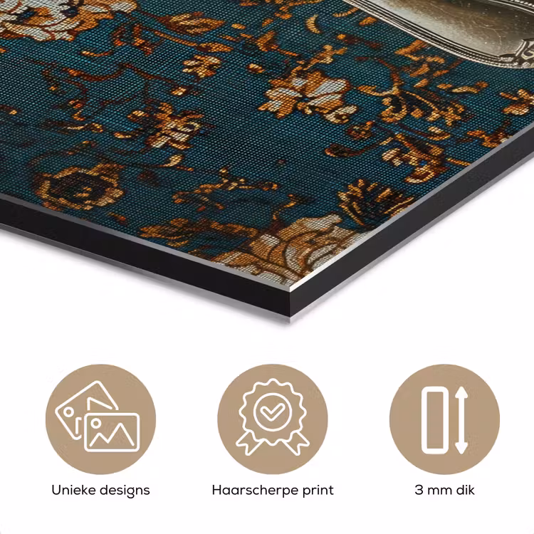 Aluminium schilderij - Bloemen - Goud - Bestek — 7