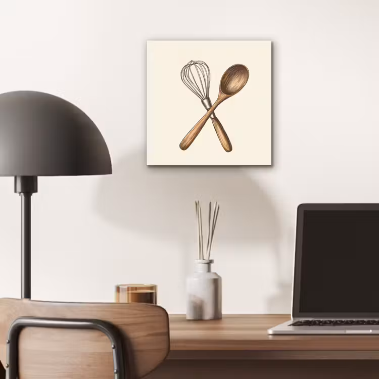 Aluminium schilderij - Garde - Hout - Beige — 6