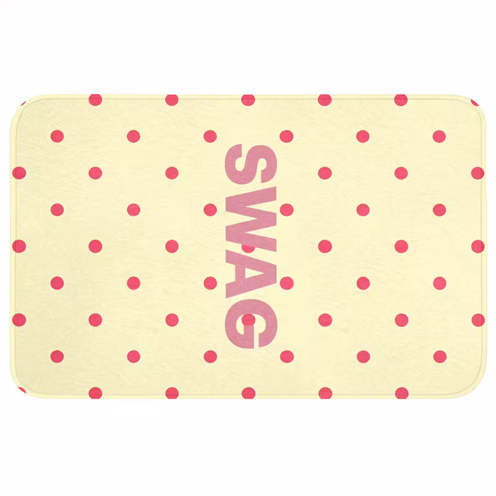 Badmat - Swag - Roze - Stippen - Geel — 1