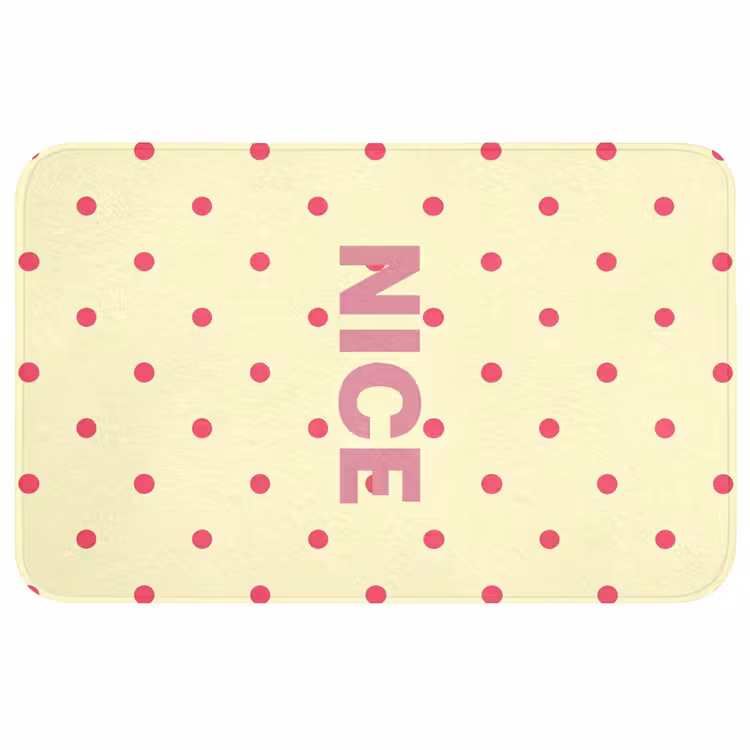 Badmat - Nice - Stippen - Roze - Geel — 1