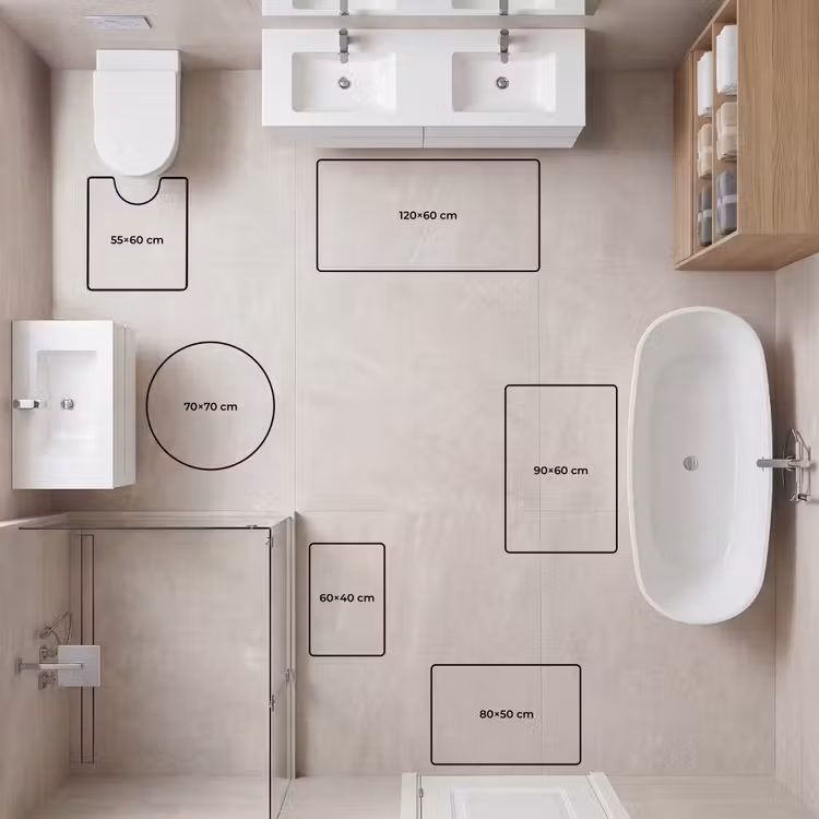 Badmat - Nice - Stippen - Roze - Geel — 8