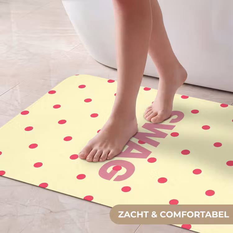 Badmat - Swag - Roze - Stippen - Geel — 5