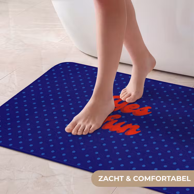 Badmat - Yes fun - Rood - Blauw - Stippen — 5