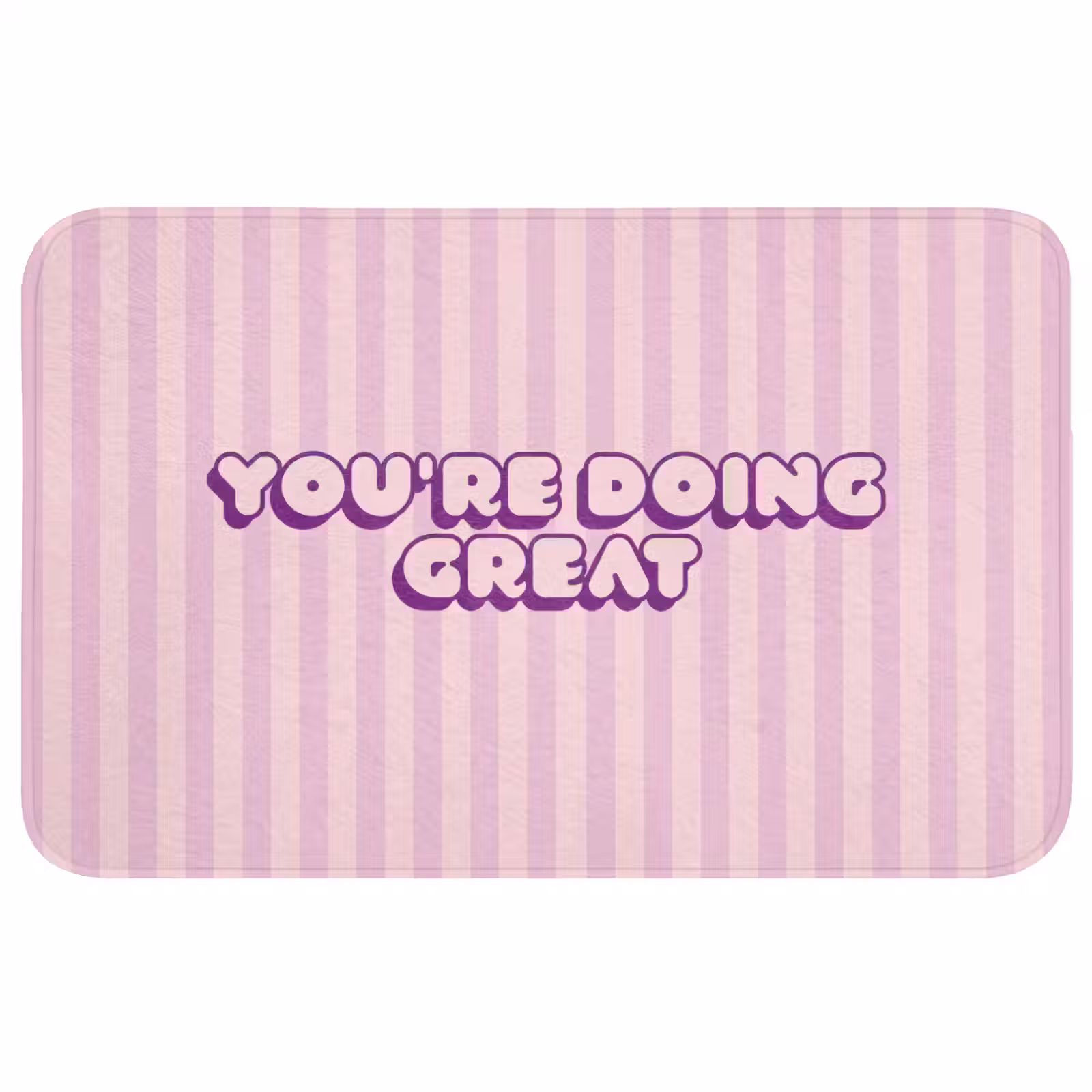Badmat - Paars - Strepen - You're doing great - Schaduw — 1