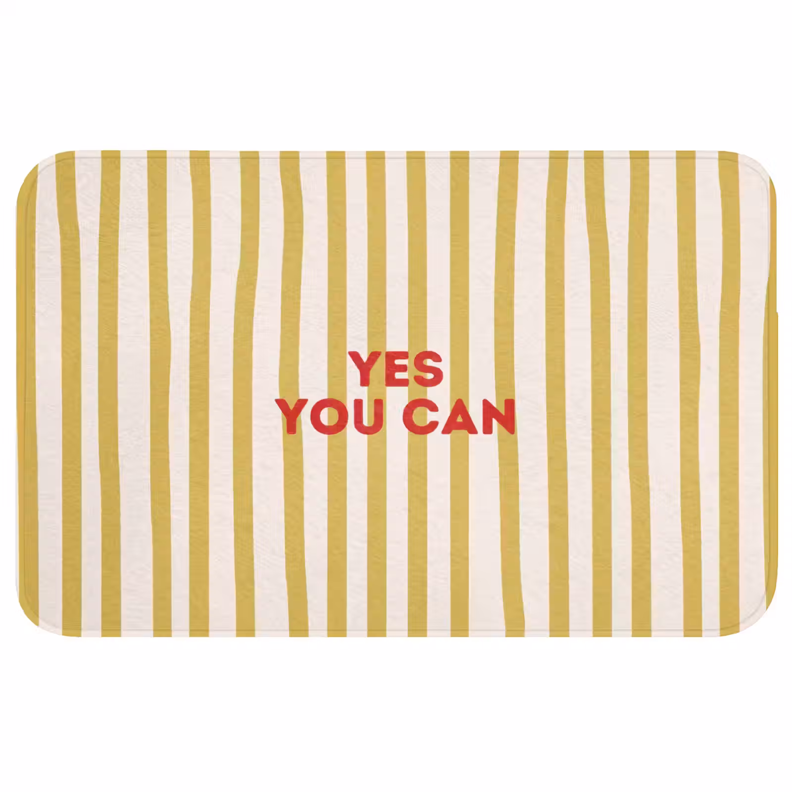 Badmat - Strepen - Abstract - Yes you can - Rood — 1