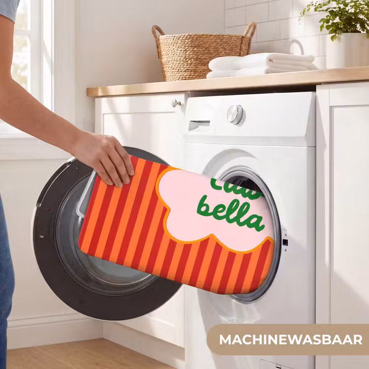 Badmat - Ciao bella - Tekstwolk - Strepen - Oranje — 7