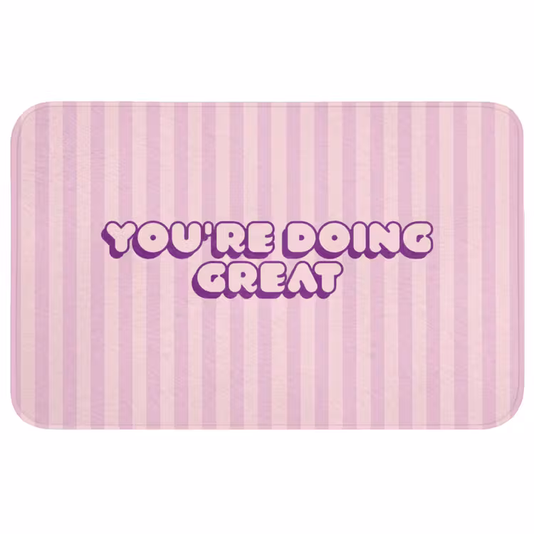 Badmat - Paars - Strepen - You're doing great - Schaduw — 1