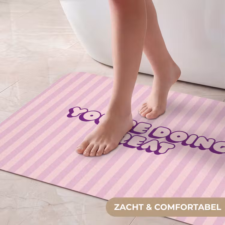 Badmat - Paars - Strepen - You're doing great - Schaduw — 5
