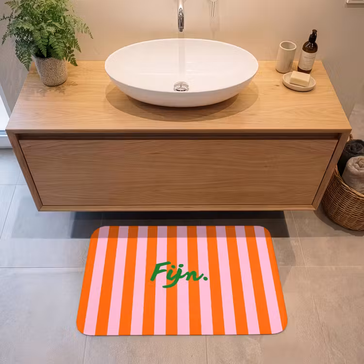 Badmat - Pattern - Orange - Fine - Stripes — 2