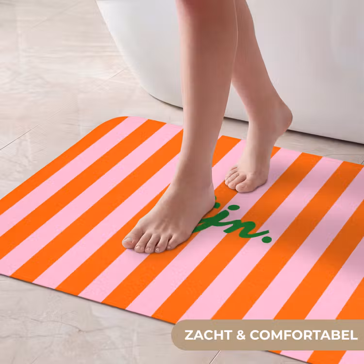 Badmat - Pattern - Orange - Fine - Stripes — 5