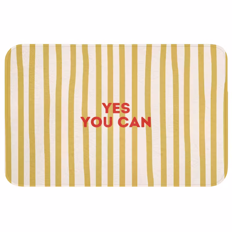 Badmat - Strepen - Abstract - Yes you can - Rood — 1
