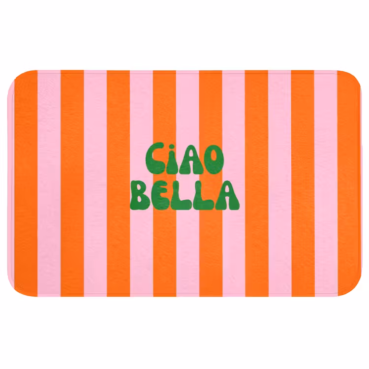 Badmat - Strepen - Oranje - Verticaal - Ciao bella — 1