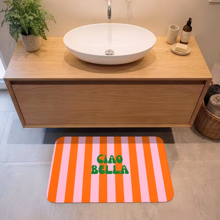 Badmat - Strepen - Oranje - Verticaal - Ciao bella — 2