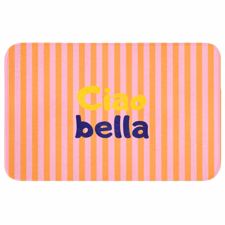 Badmat - Verticaal - Strepen - Oranje - Ciao bella — 1