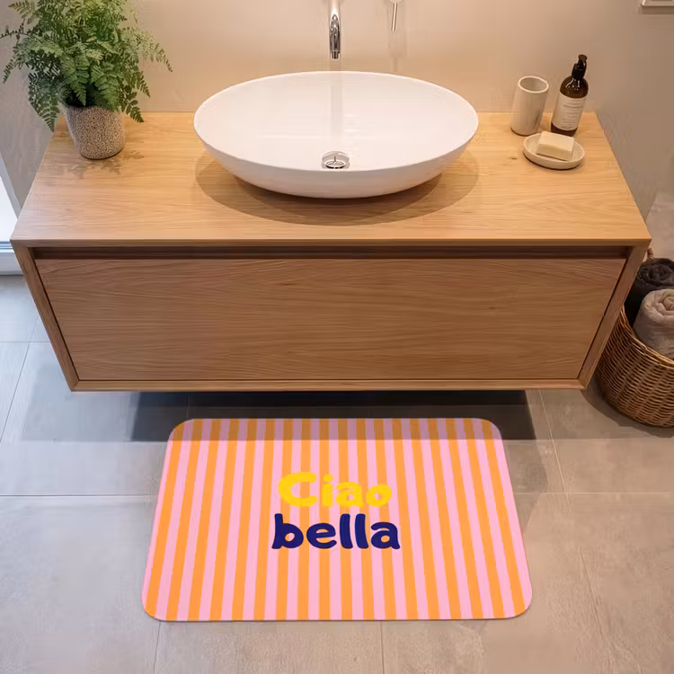 Badmat - Verticaal - Strepen - Oranje - Ciao bella — 2