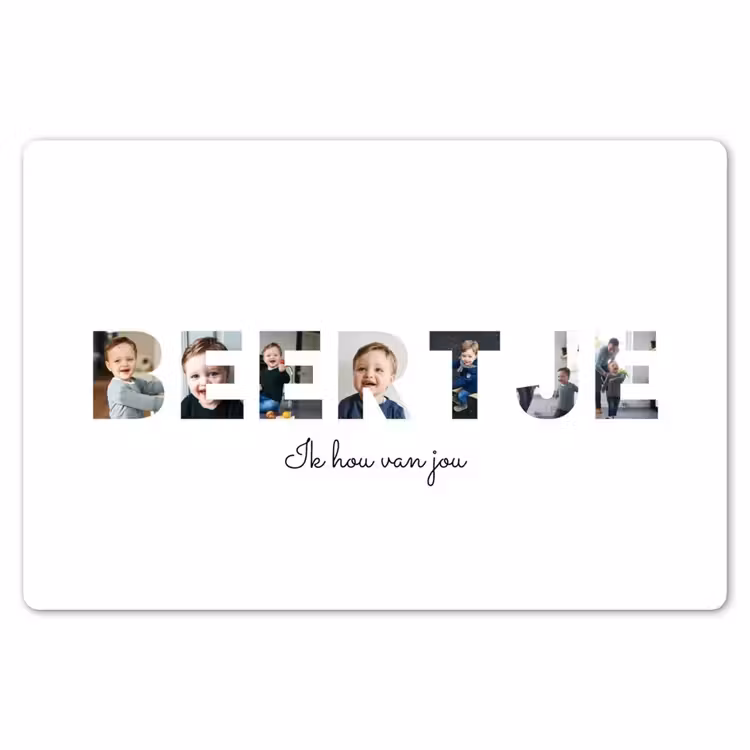 Gepersonaliseerde placemat - 6 stuks - Beertje - Lettercollage — 7