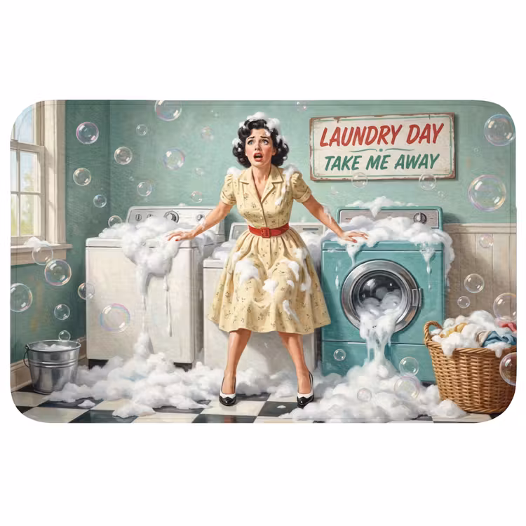 Badmat - Retro - Blauw - Vrouw — 1
