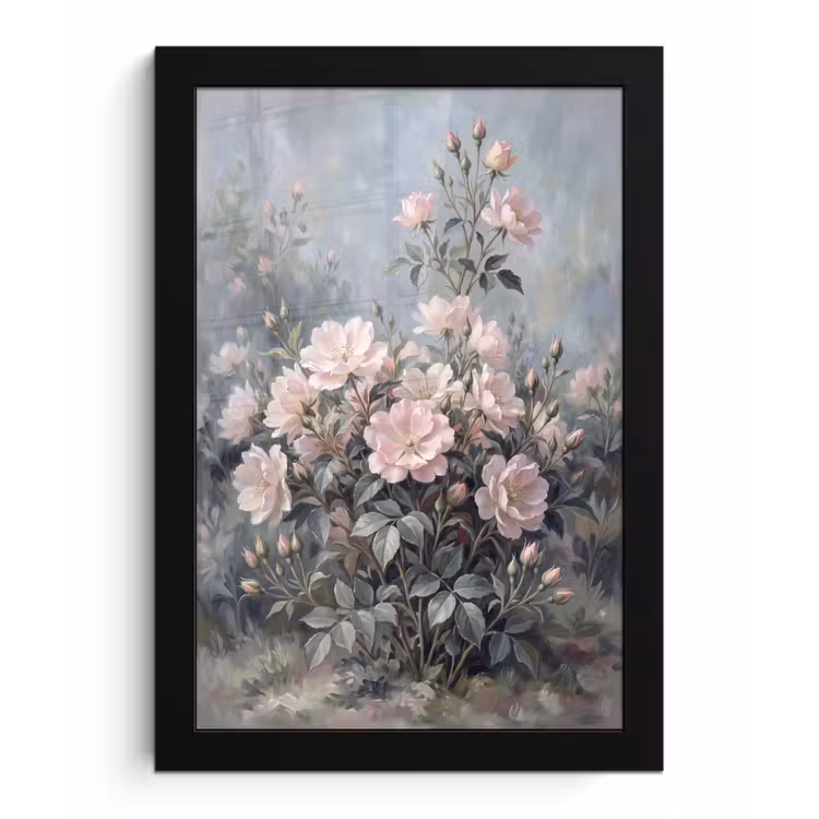 Poster met lijst - Rozen - Illustratie - Roze