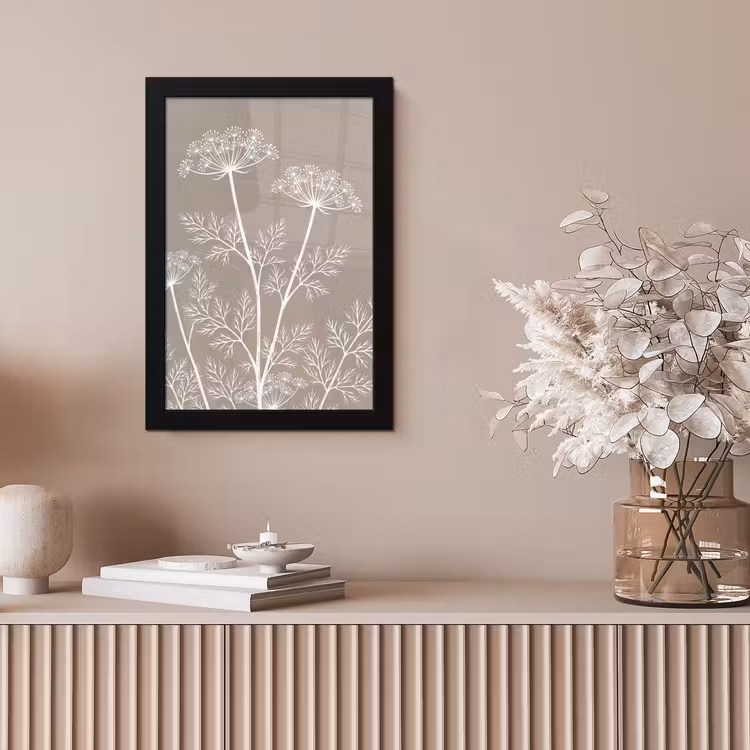 Poster met lijst - Grafisch - Fluitenkruid - Taupe — 5