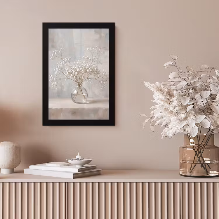 Poster met lijst - Vaas - Gipskruid - Wit — 5